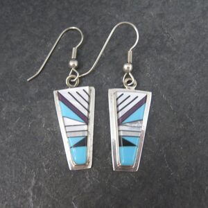 Southwestern Inlay Earrings Sterling Silver